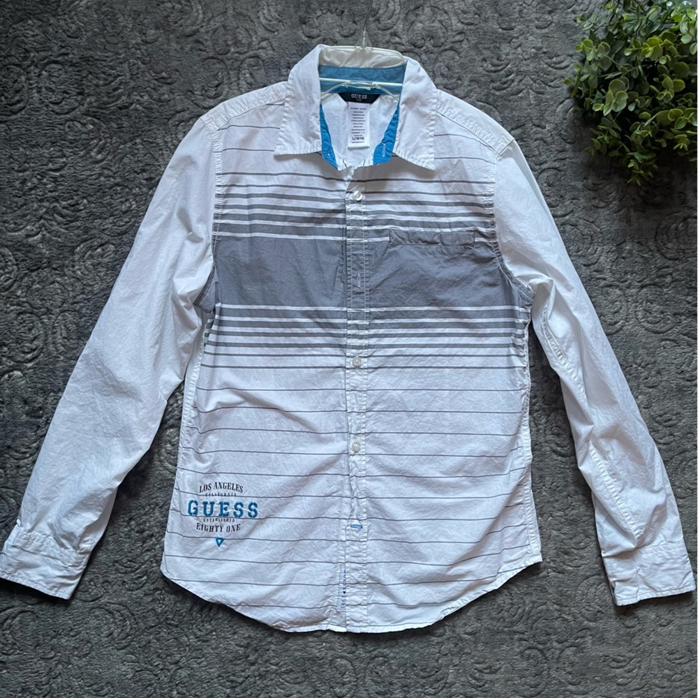 GUESS Kids White Button Down Shirt L (16/18)